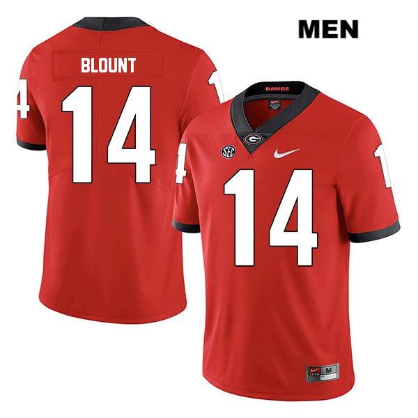 Georgia Bulldogs Men's Trey Blount #14 NCAA Legend Authentic Red Nike Stitched College Football Jersey BBE8256QT